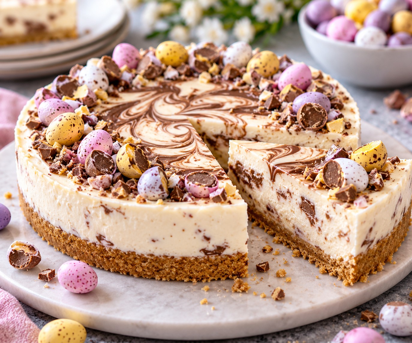 Mini Egg Cheesecake, No-Bake Cheesecake, Easter Desserts, Make-Ahead Desserts