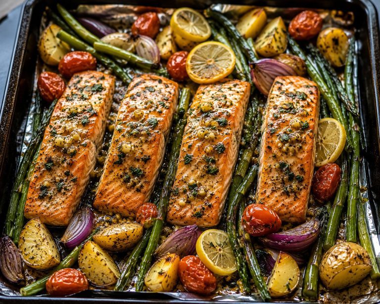 One-Pan Garlic Herb Salmon & Veggies