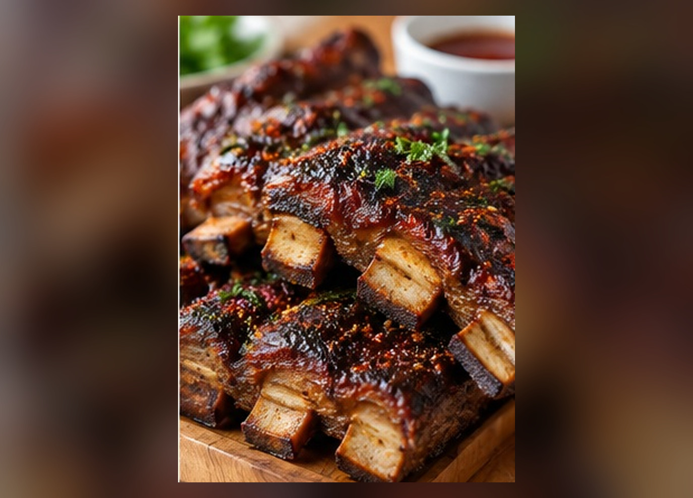 Tender browned beef ribs with a dark spice crust