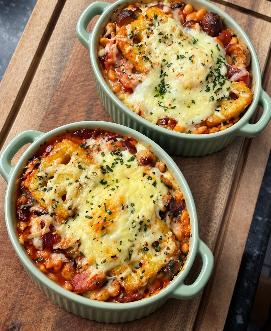 Easy Breakfast Bakes with Eggs, Bacon and Beans