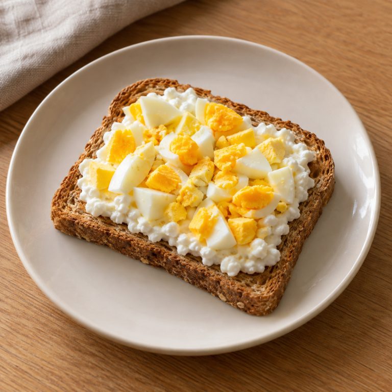 Boiled egg & cottage cheese toast