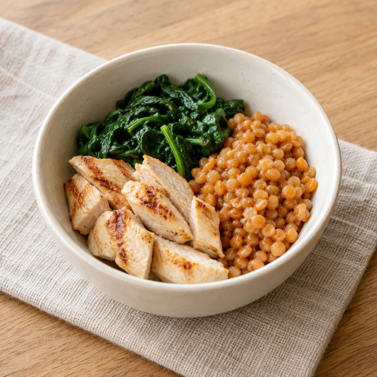 Chicken & red lentil bowl
